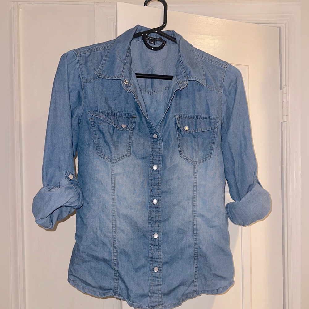 Cool N Breezy roll-up sleeve jean shirt😮‍💨💙